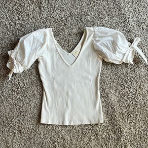 Maeve for Anthropologie cream top in X-Small
